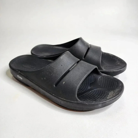 Oofos Ooahh Recovery Black Slide Comfort Sandal Slip On Men's Size 11 - Picture 2 of 7
